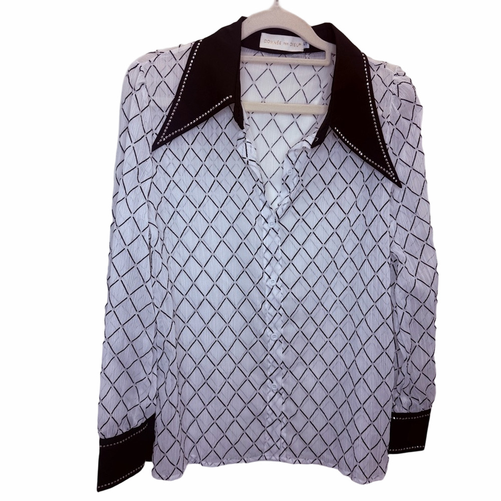 Donnee Par Buttoned Blouse Size Small